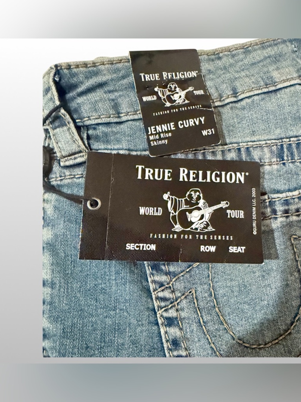 True Religion NWT Jennie Mid Rise Curvy Skinny Jeans Size 31 - Picture 10 of 11